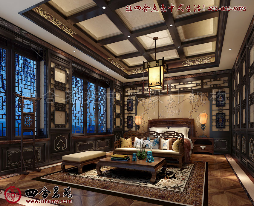 臥室中彰顯木衣綈繡土被朱紫的古典建筑之奢 獨立四合院中式裝修設計臥房