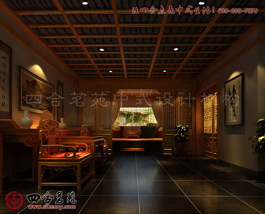 古色古香淡雅而穩重 茶樓房間裝修配飾效果圖