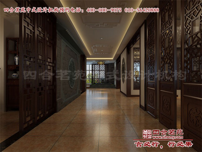 新中式風(fēng)格會(huì)所走廊效果圖 典雅高貴的新中式風(fēng)格會(huì)所走廊設(shè)計(jì)